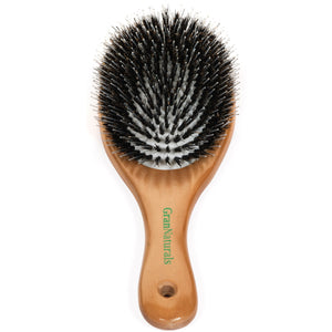 Boar Bristle Hair Brush -Porcupine Style - Mixed Bristle Natural Wooden Hairbrush for Thick Hair - For Women with Long, Thick Hair
