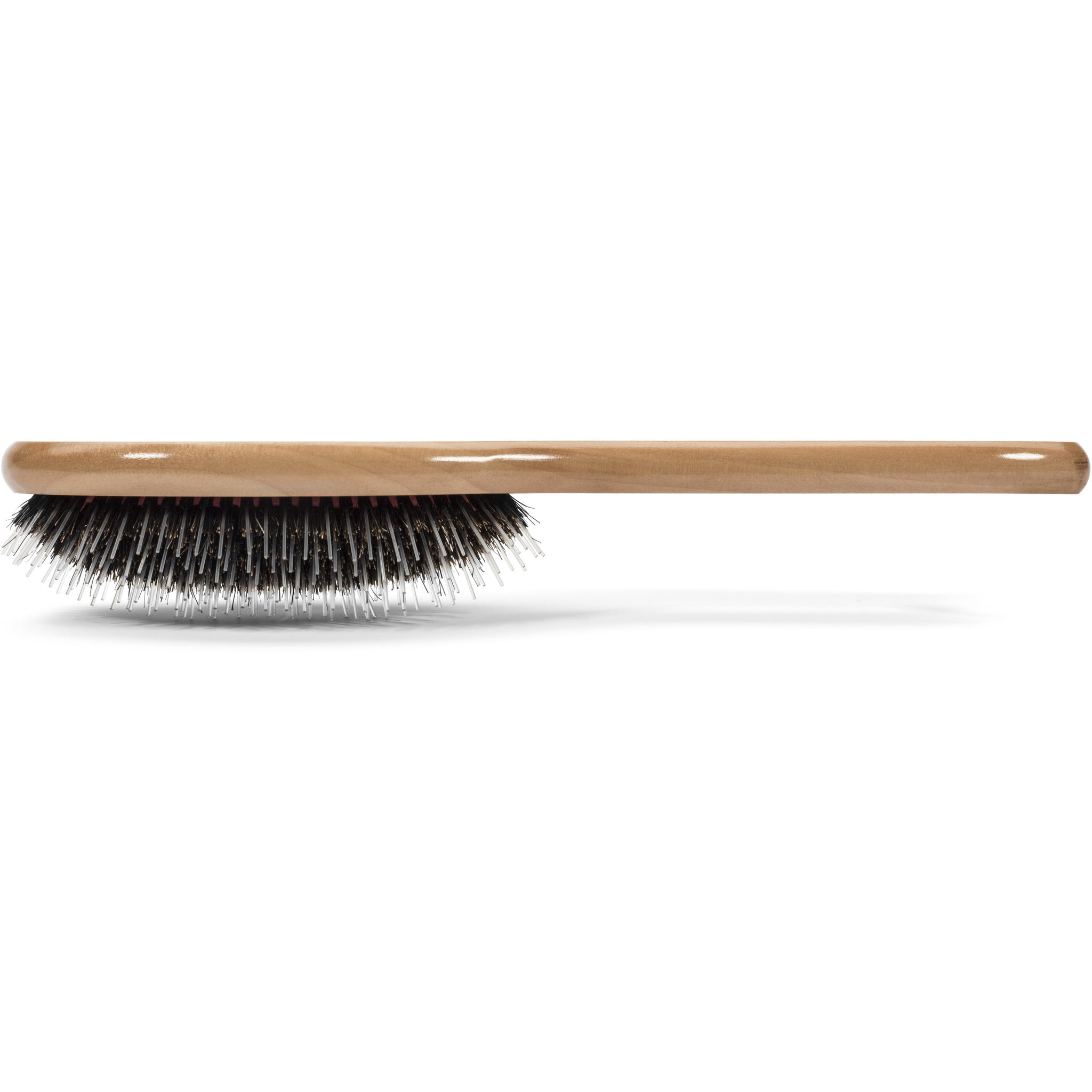GranNaturals Boar + Nylon Bristle Oval Hair Brush with a Wooden Handle