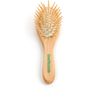 GranNaturals Detangling Wooden Bristle Hair Brush - Small, Travel Size