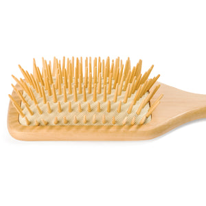 Wooden Bristle Paddle Hair Brush | Length 10.25" Width 3.5" | Large Flat Natural Eco Friendly Wood Handle Hairbrush for Men & Women with Thick, Curly, Wavy Long Hair