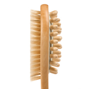 Dry Brushing Body Exfoliating Brush - Natural Bristle Anti Cellulite Massager Treatment Body Scrub Skin Exfoliator - Back, Foot, Legs, Body Scrubber - Used for Lymphatic Drainage, Ingrown Hair Bumps