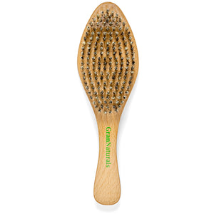GranNaturals Extra Hard Wave Brush - Curved Boar & Extra Hard Nylon Bristle Hair Brush for 360 Waves
