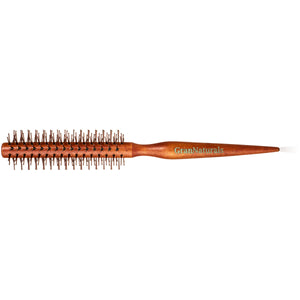 Nylon Bristle Round Styling Hair Brush - 1.5 Inch Diameter - Quiff Roll Circle Hairbrush with Natural Wooden Handle for Men and Women - Blow Dry, Style, and Curl Hair