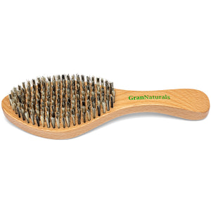 GranNaturals Extra Hard Wave Brush - Curved Boar & Extra Hard Nylon Bristle Hair Brush for 360 Waves