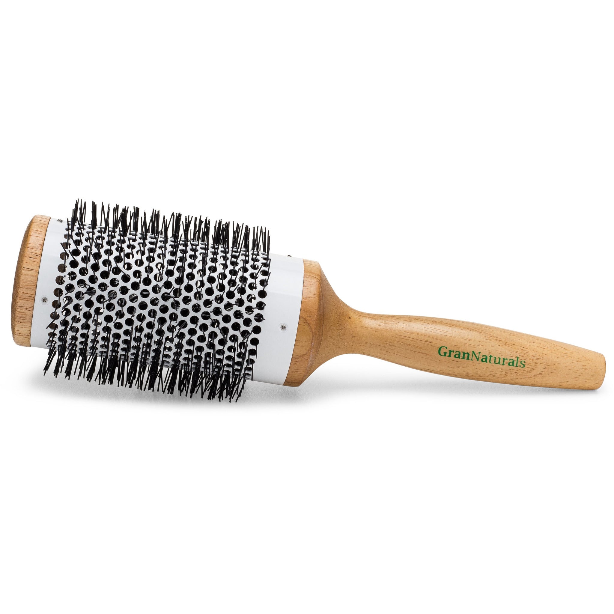 Round Blow Dryer Brush - Ceramic Barrel - Large 2.3 Inch Round Brush for Blow Drying - Thermal & Ionic Roll Styling Hairbrush to Blow Dry - Natural Wooden with Nylon Bristles - Hair Brush For Women