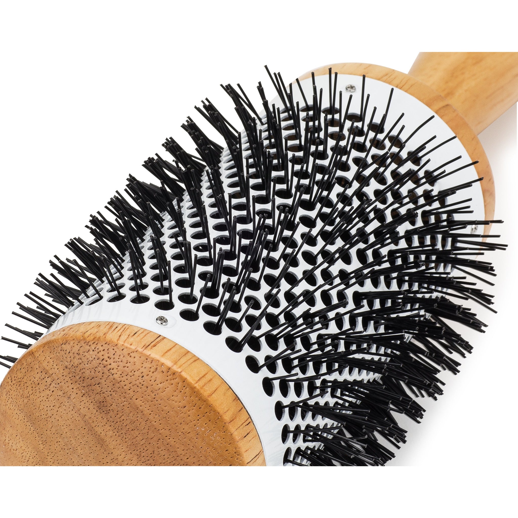 Round Blow Dryer Brush - Ceramic Barrel - Large 2.3 Inch Round Brush for Blow Drying - Thermal & Ionic Roll Styling Hairbrush to Blow Dry - Natural Wooden with Nylon Bristles - Hair Brush For Women