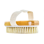 Hand Size Dry Brushing Body Brush - Face, Foot, Leg Exfoliator - Skin Tightening Cellulite Massager for Butt & Thighs - Natural Bristle Scrubber for Exfoliating Dead Skin & Lymphatic Drainage